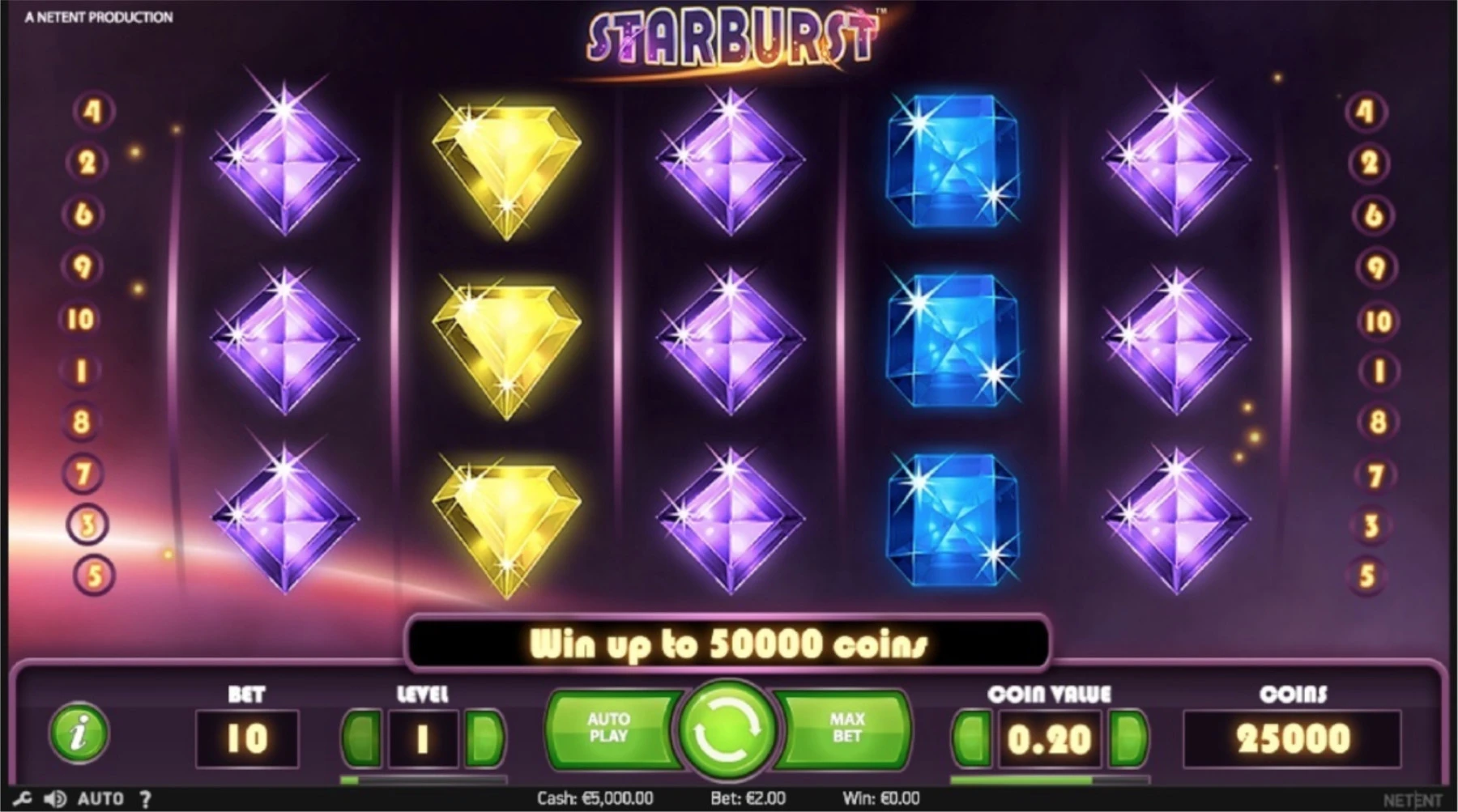 Starburst_online casino slot_5 lines