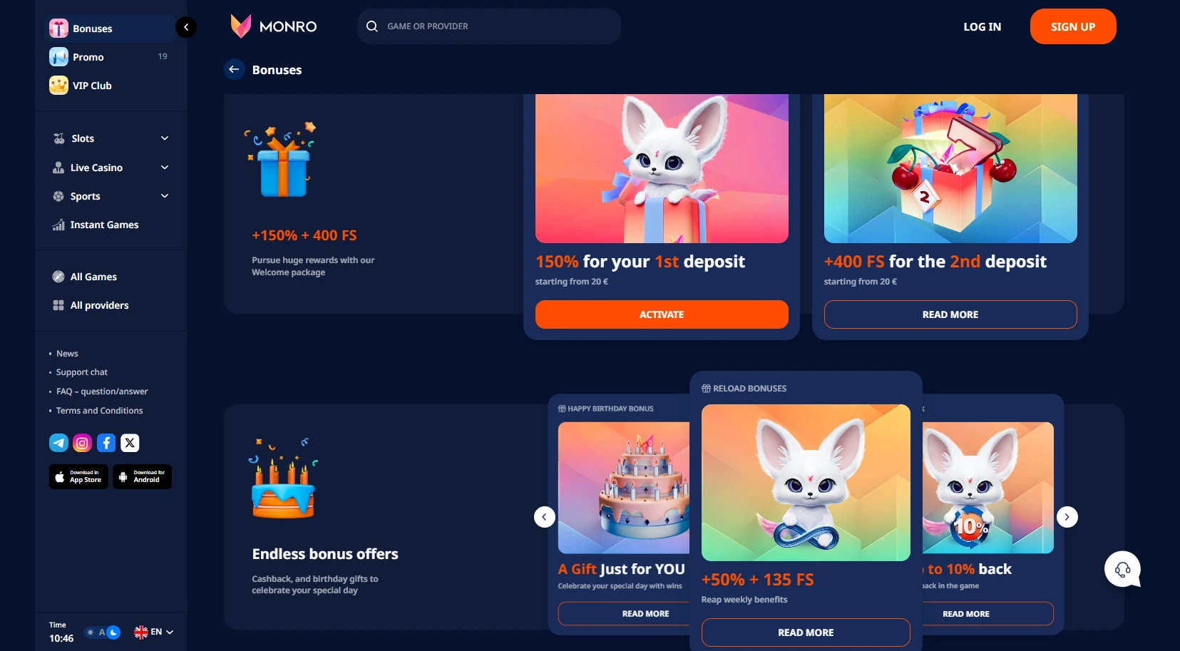 Monro-Bonusy-Kasynowe