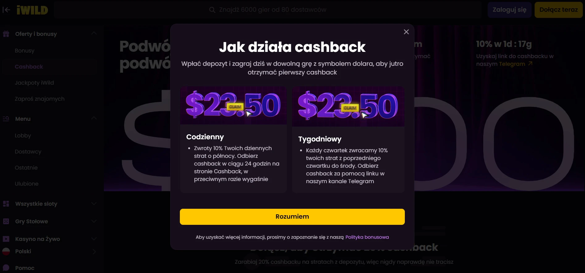 Bonus cashback iWild-bonus-cashback