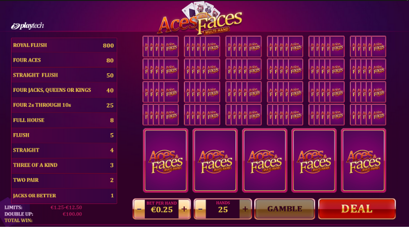 video-poker-Aces-and-Faces-multihand